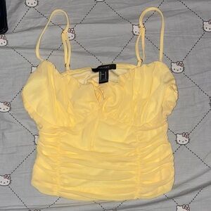 Forever 21 Light Yellow Ruched Camisole